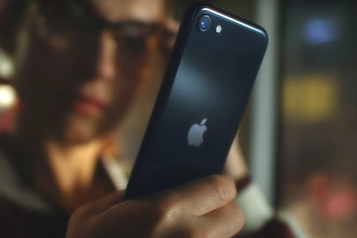 Apple iPhone SE 2022 in black color.