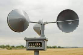 How does an anemometer measure speed?