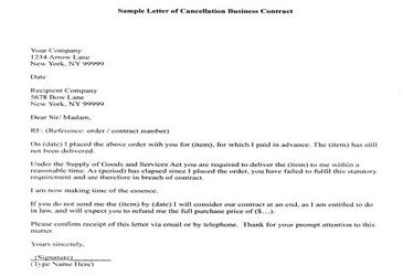 termination of contract letter
