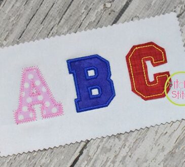 applique embroidery letters