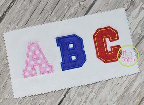 applique embroidery letters