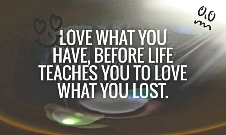Love What You Have Before Life Teaches You to Love