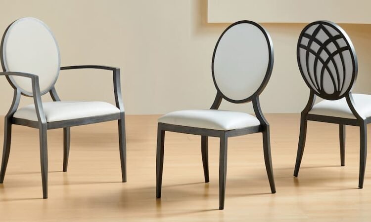 Metal Wood-Grain Chair